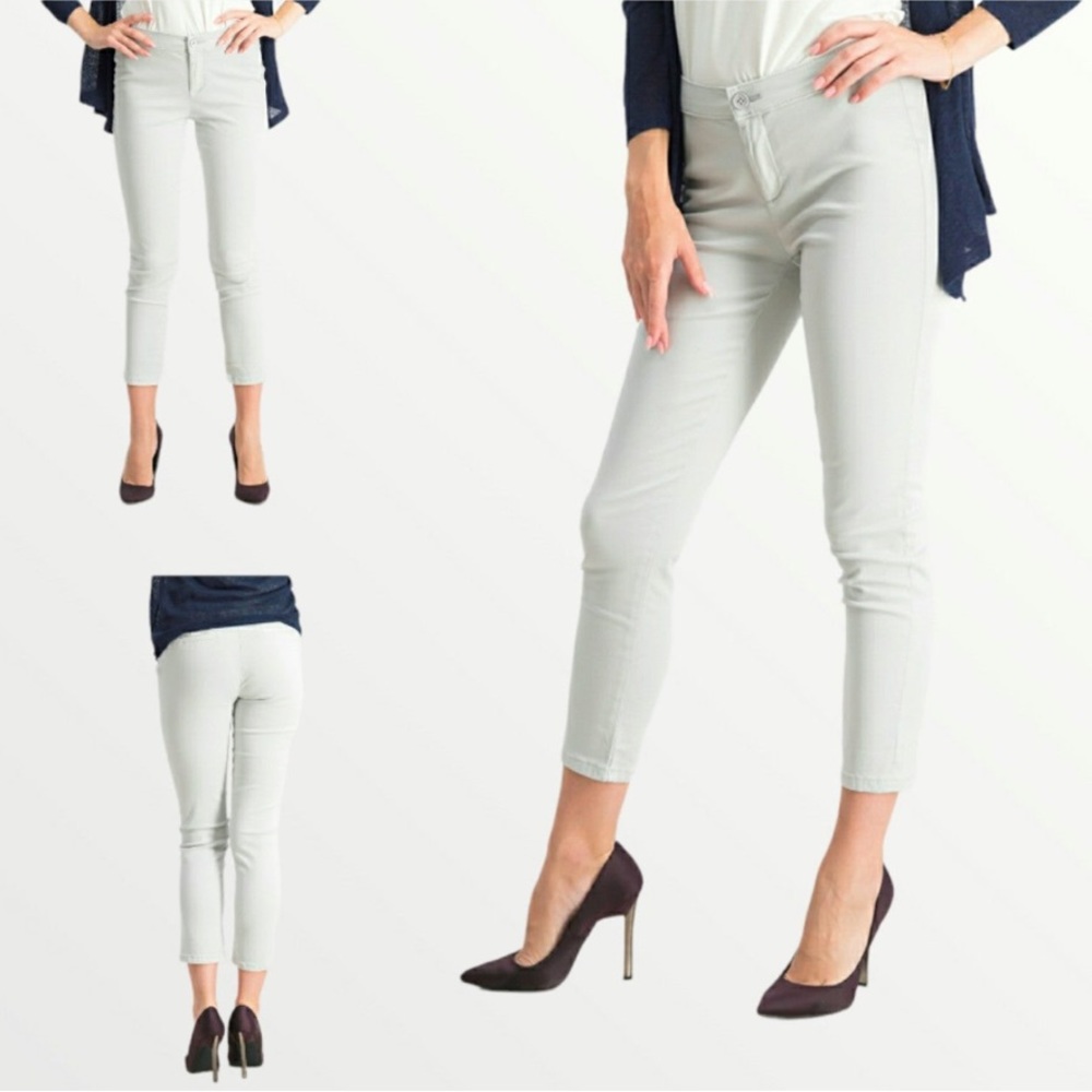 Lila Ryan light gray skinny leg chino ankle pants 2P